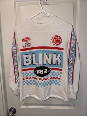 Blink-182 White Long Sleeve Graphic Tee - 'Crappy Punk Rock' size small